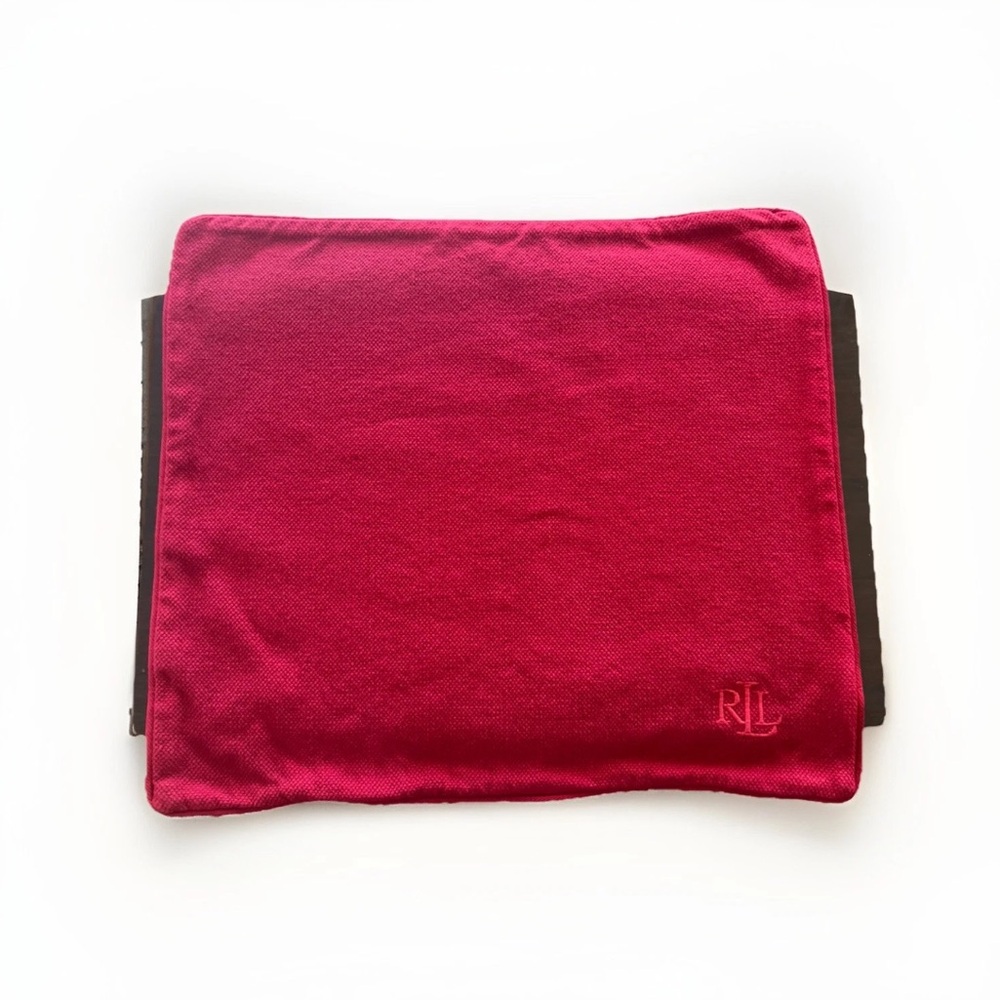 CLASSIC Lauren by Ralph Lauren 20”x 22" Red Cotton Monogrammed Two Pillow cases